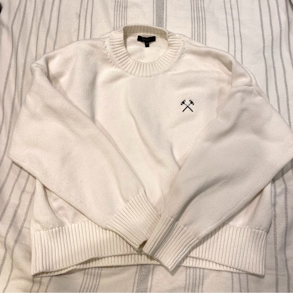 Quince Sweaters - Quince Monogrammed 100% Organic Cotton Boyfriend Crew Sweater